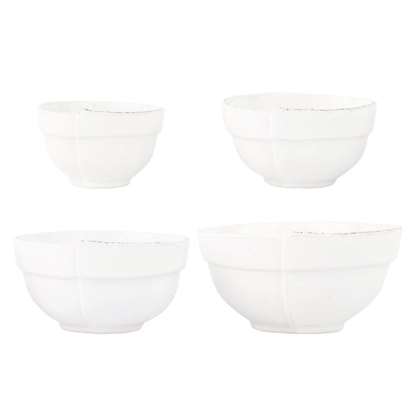 Vietri Lastra White Assorted Prepping Bowls - Set of 4