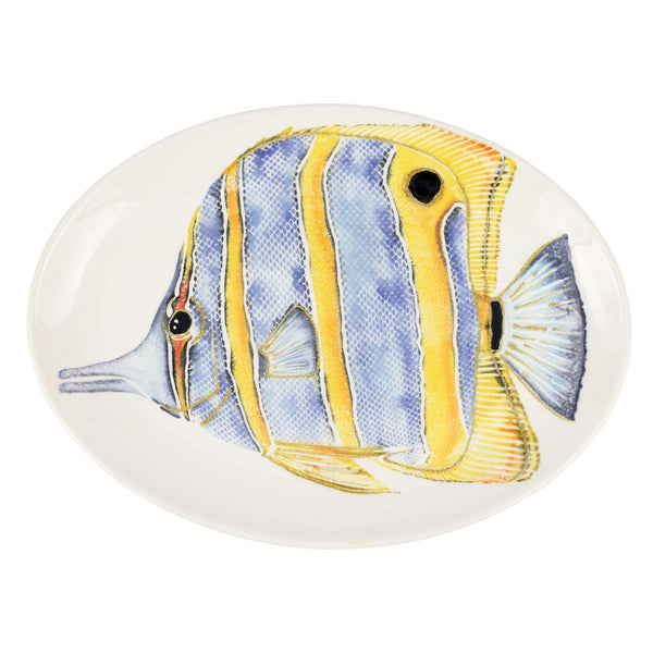Vietri Reef Butterfly Fish Oval Platter