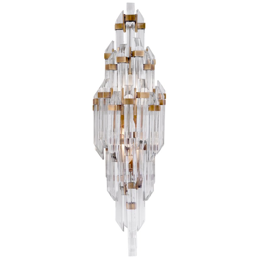 Visual Comfort Adele Small Sconce Hand-Rubbed Antique Brass with Clear Acrylic