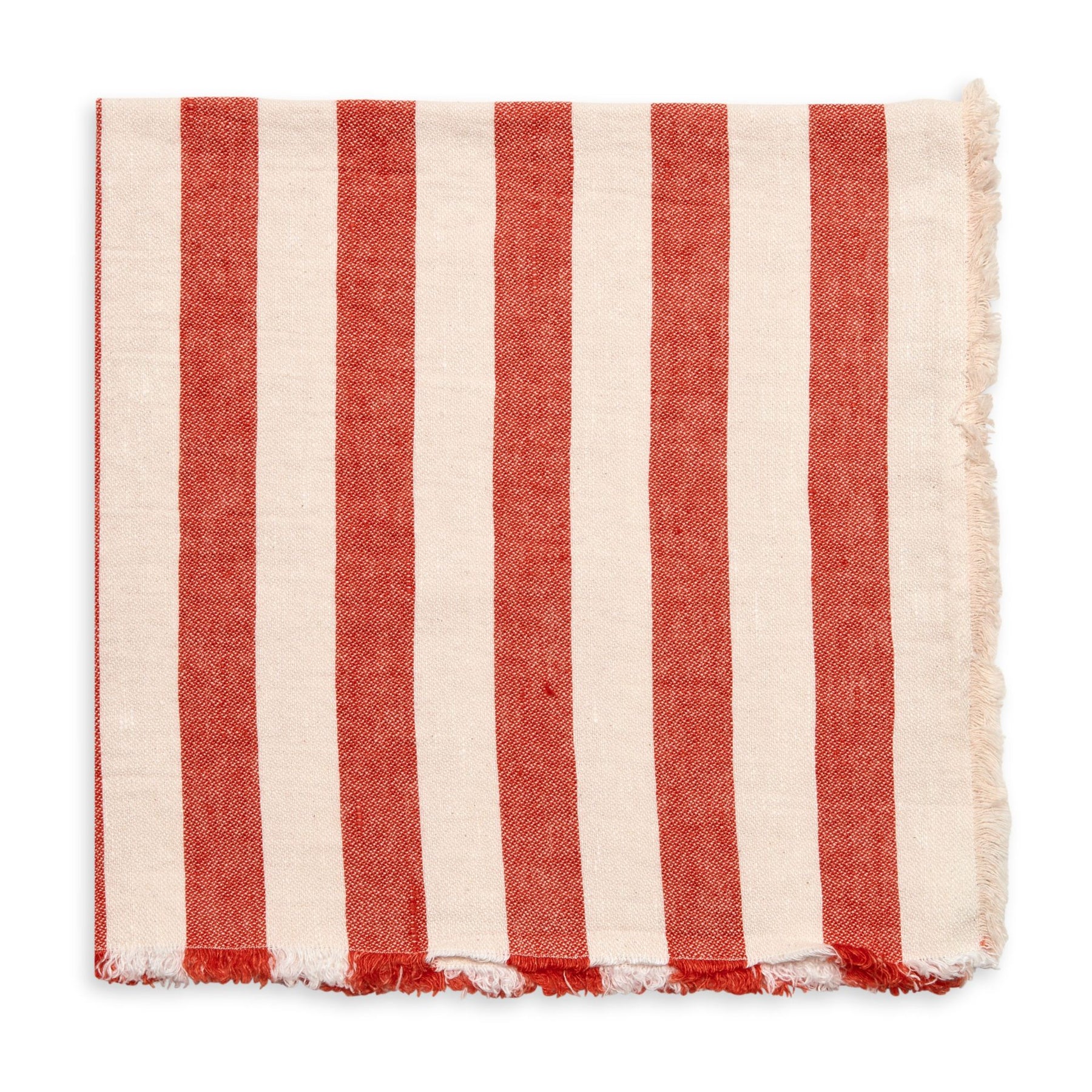 An image of Deborah Rhodes Fringe Awning Stripe Napkin - Set of 4