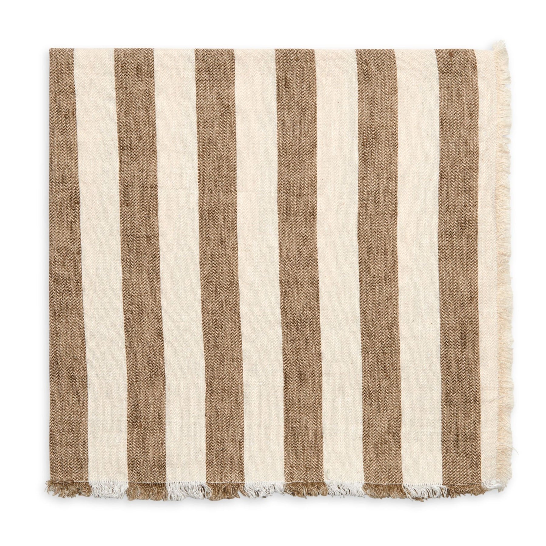 An image of Deborah Rhodes Fringe Awning Stripe Napkin - Set of 4