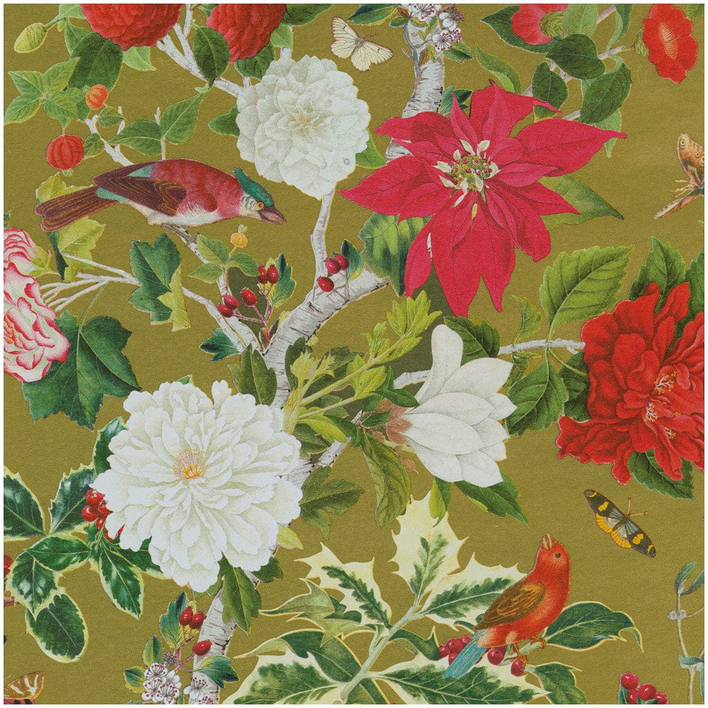 Caspari Christmas Chinoiserie Gold Gift Wrap