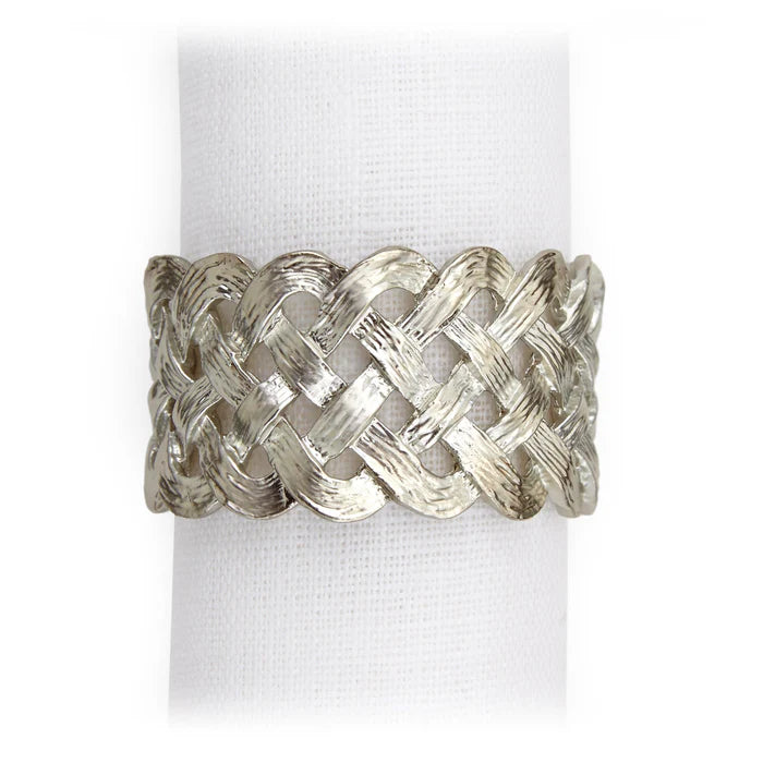 An image of L'Objet Braid Jewel Napkin Rings - Set of 4