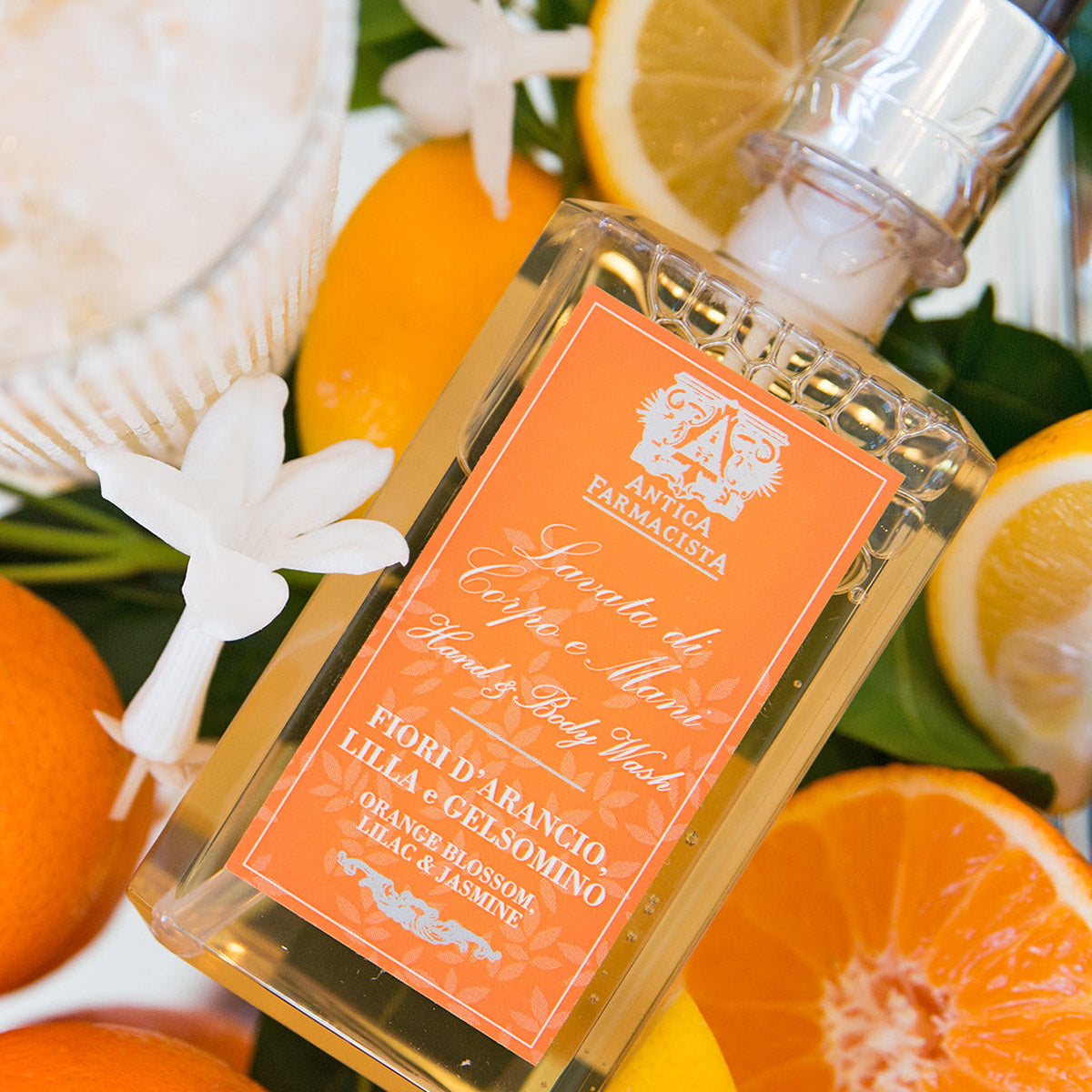An image of Antica Farmacista Orange Blossom, Lilac & Jasmine Hand and Body Wash 10 fl oz