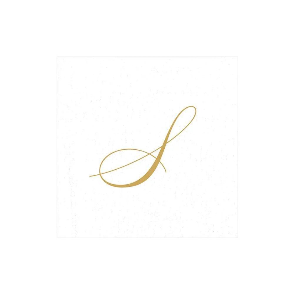 An image of Caspari Monogram Cocktail Napkins