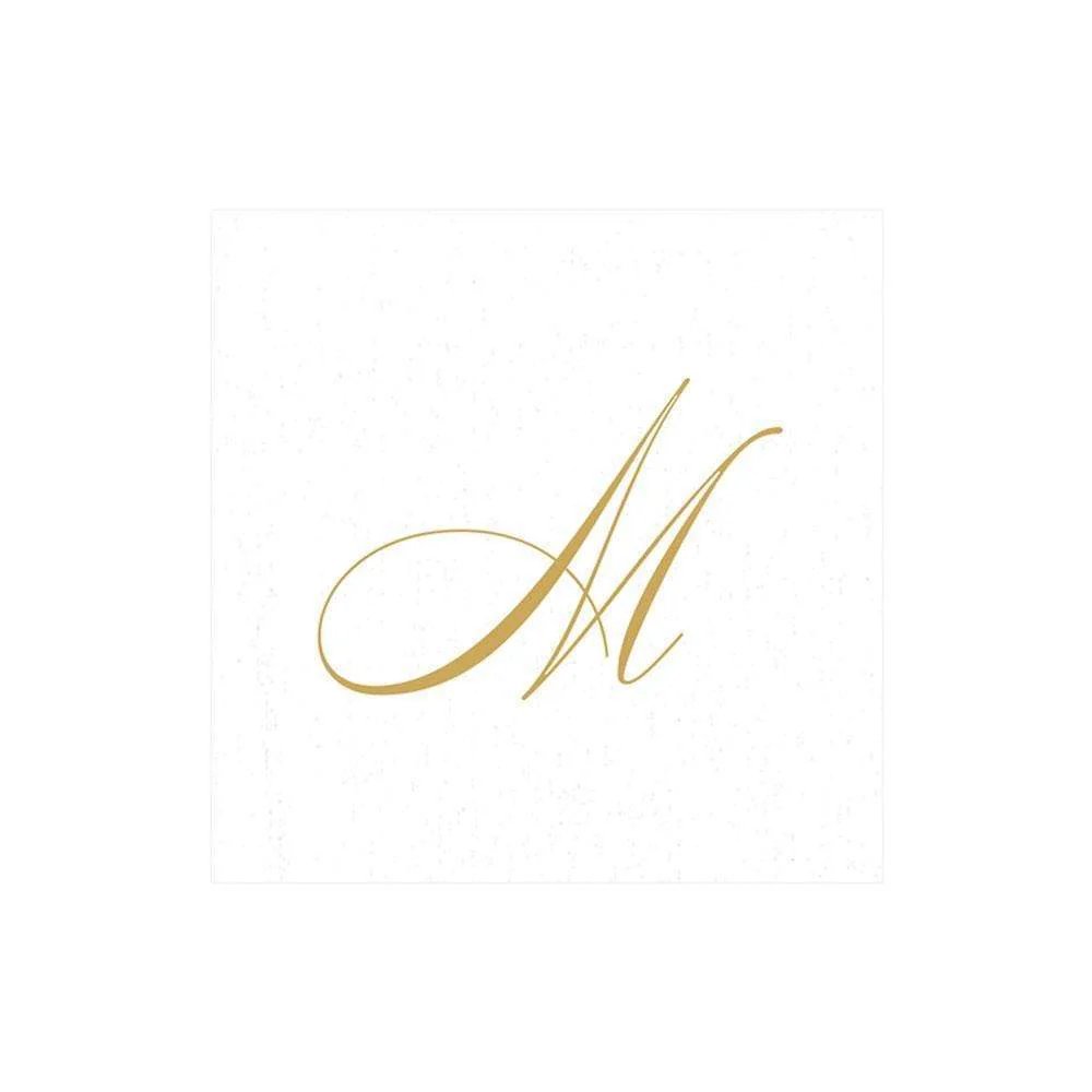 An image of Caspari Monogram Cocktail Napkins