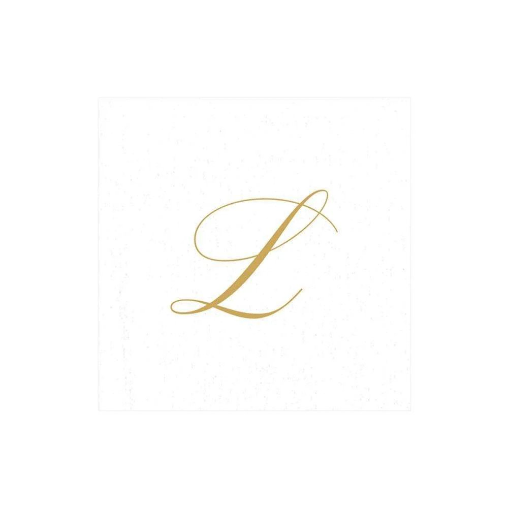 An image of Caspari Monogram Cocktail Napkins