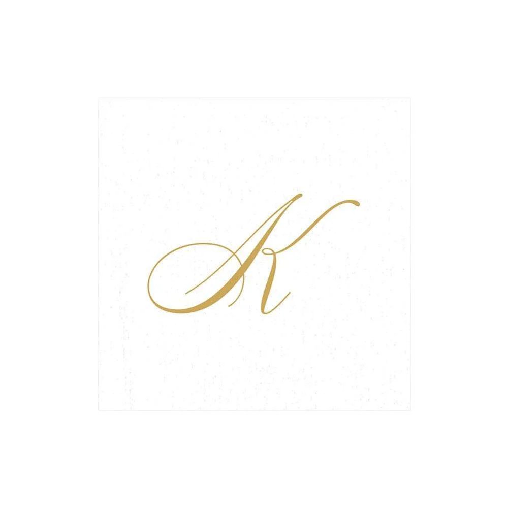 An image of Caspari Monogram Cocktail Napkins