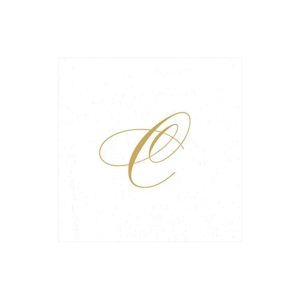 An image of Caspari Monogram Cocktail Napkins