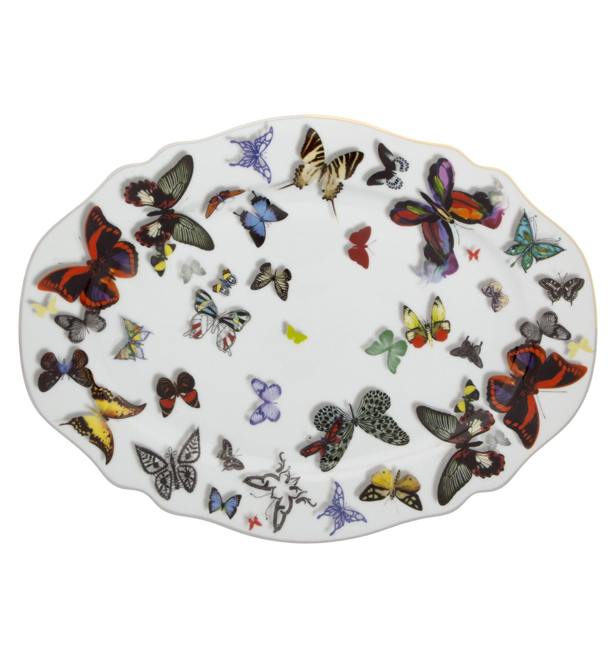 Vista Alegre Christian La Croix Butterfly Parade Large Oval Platter