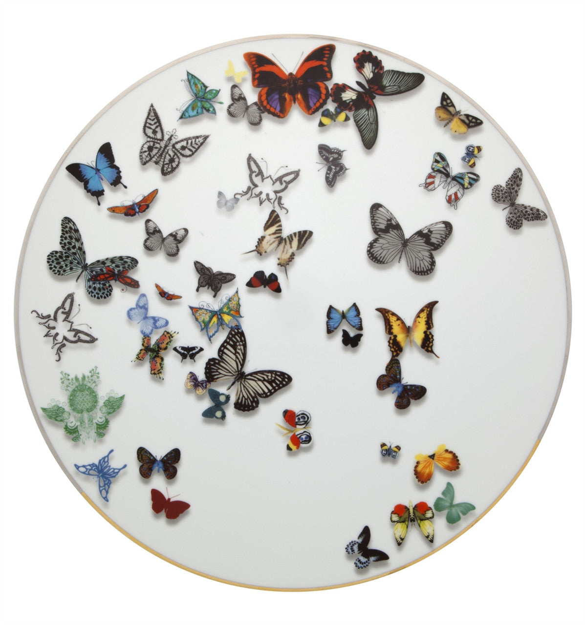 An image of Vista Alegre Christian La Croix Butterfly Parade Charger Plate