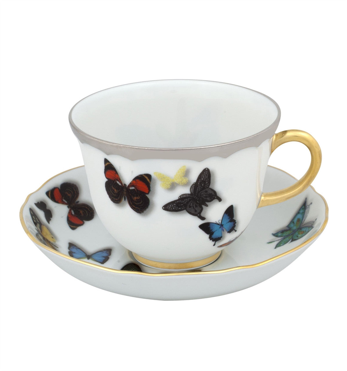 Vista Alegre Christian LaCroix Butterfly Parade 8 oz. Teacup & Saucer