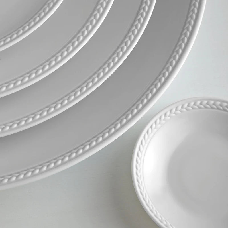 An image of L'Objet Soie Tressée Dinner Plate - White