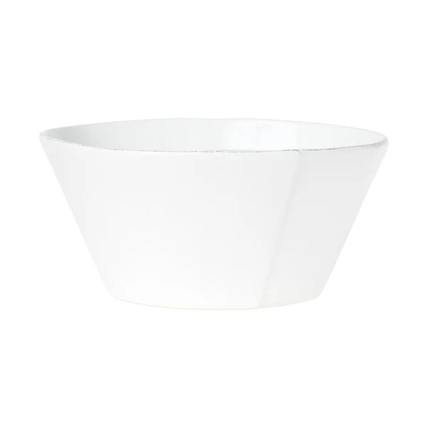 An image of Vietri Lastra White Stacking Serving Bowl