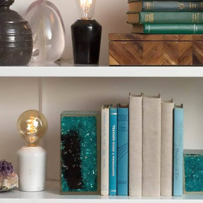 Made Goods Grazia Bookcase Light - Crystal White Marble - Set of 2 with Bulb