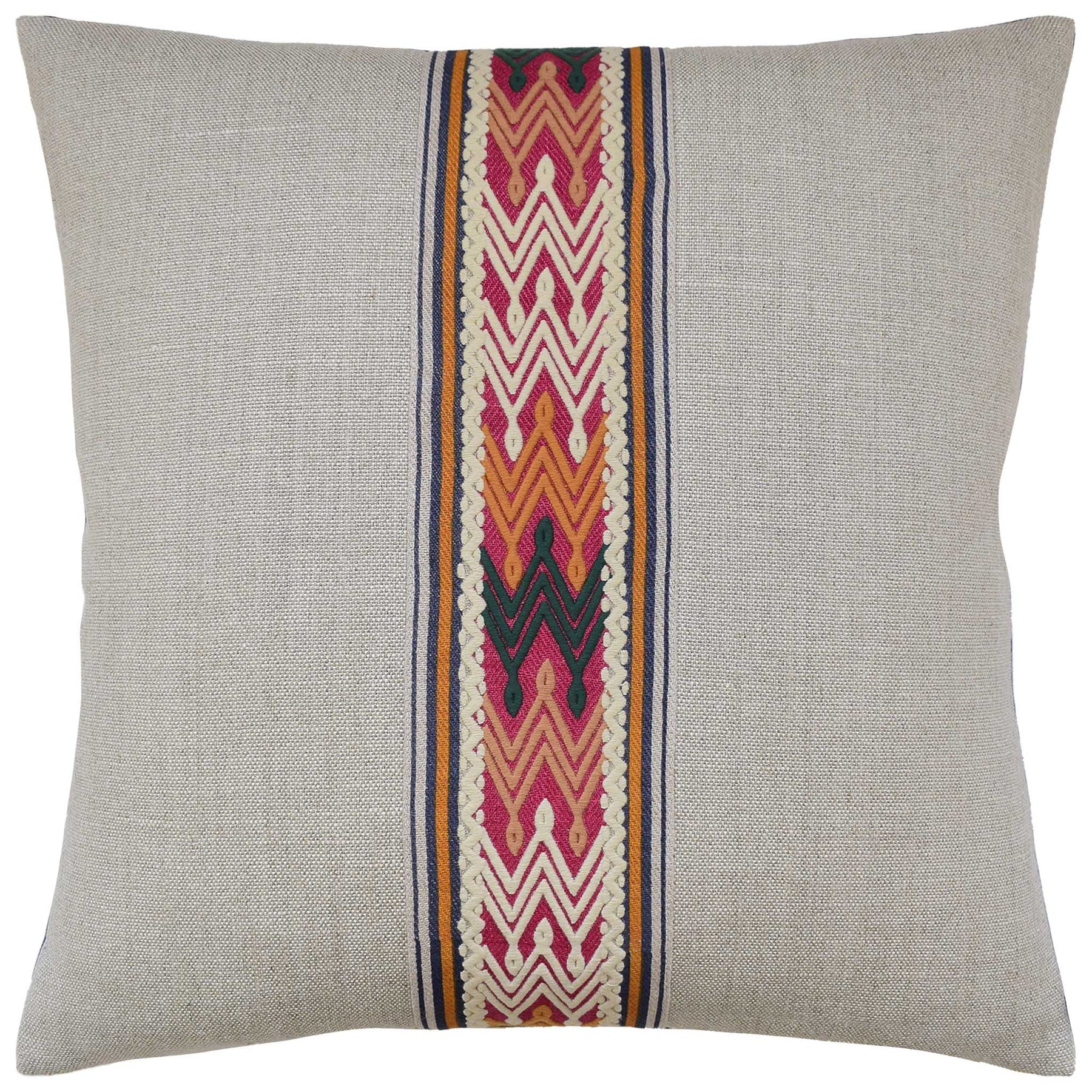 An image of Ryan Studio Giorgio Linen Tana Tape Decorative Pillow