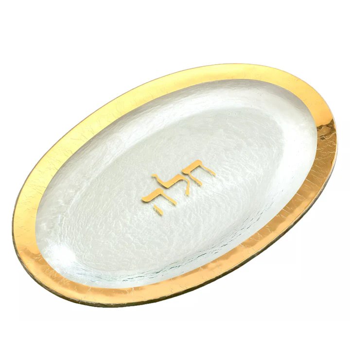 An image of Annieglass Judaica Challah Oval Platter
