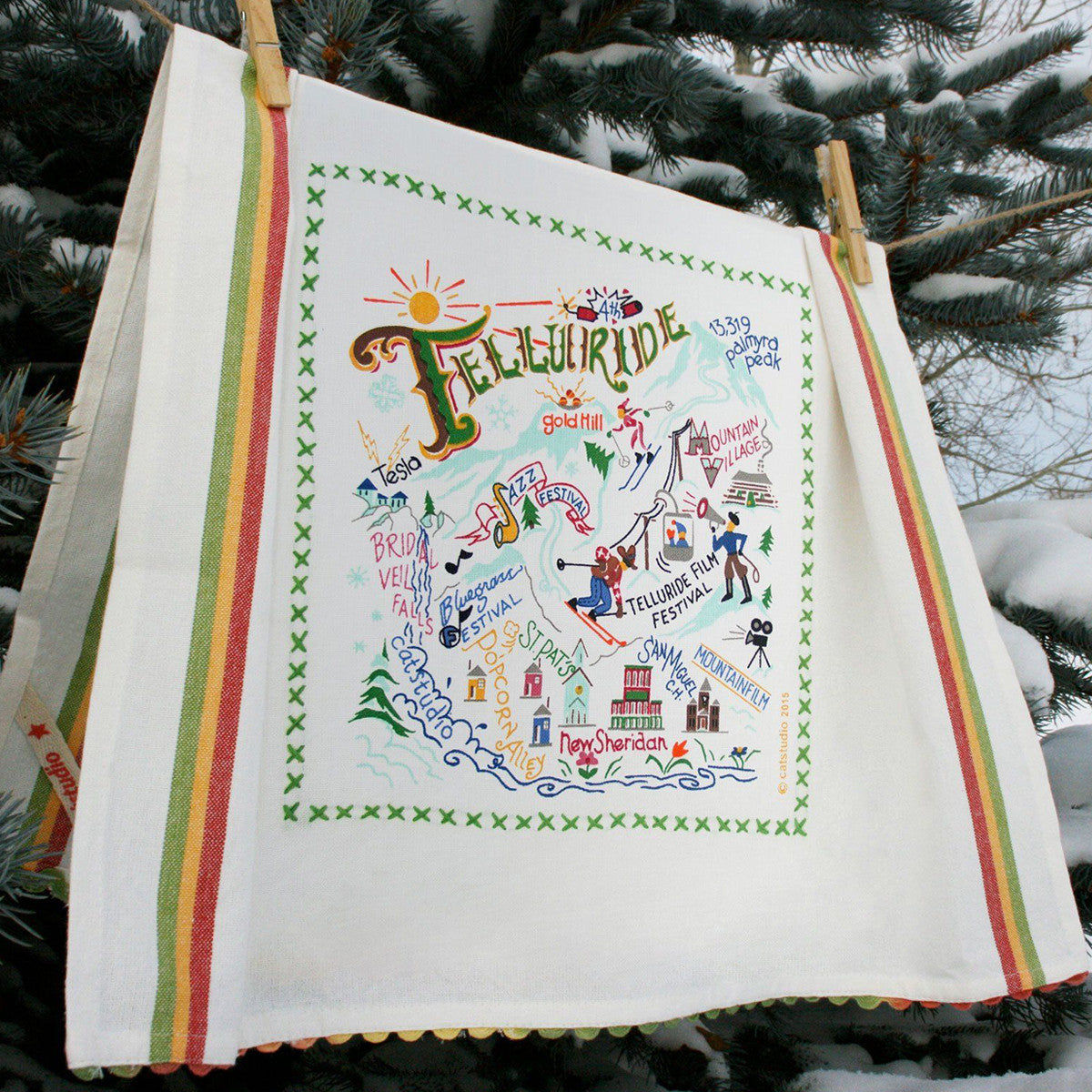 An image of Catstudio Ski Telluride Dish Towel