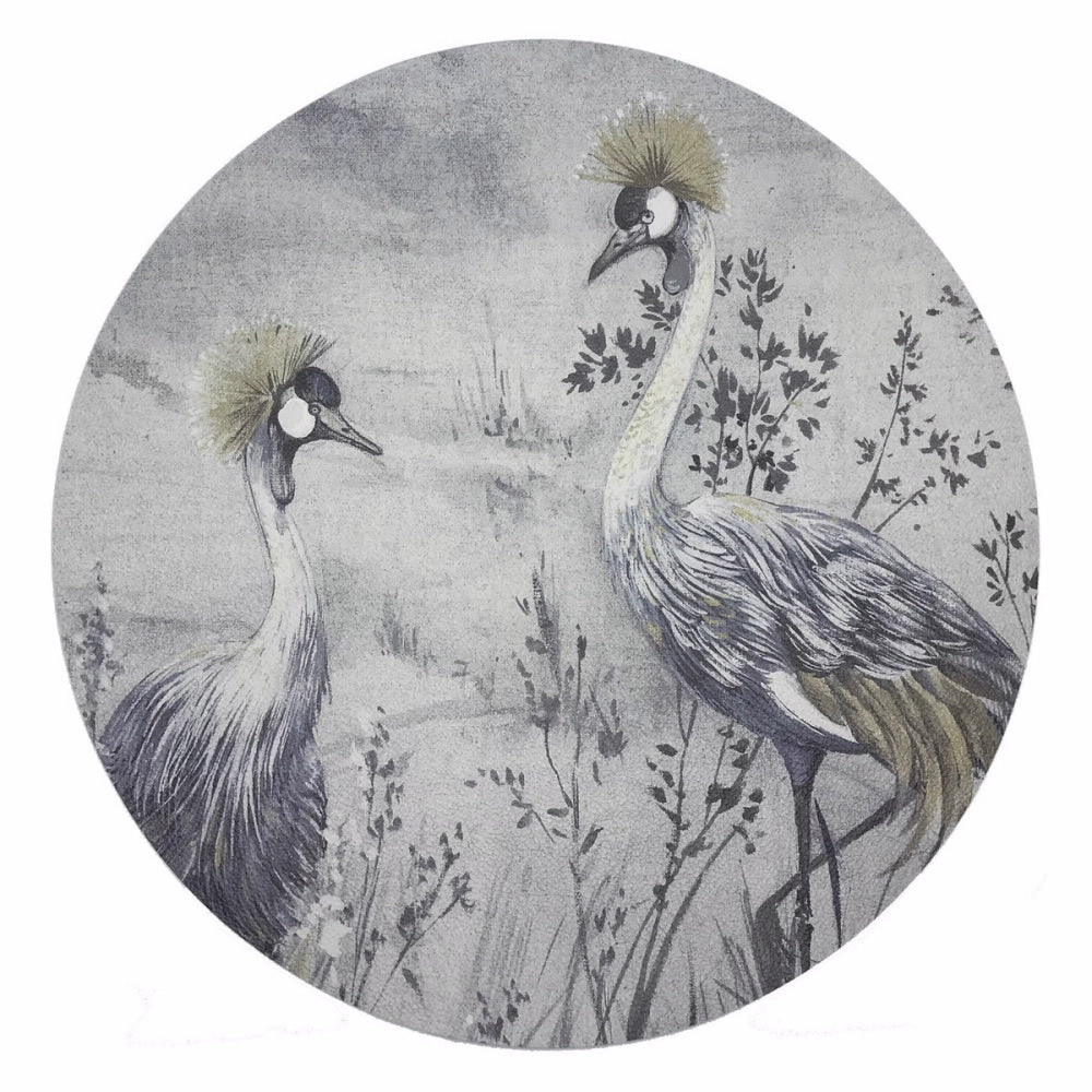 Nicolette Mayer Crested Crane Round Pebble Placemat