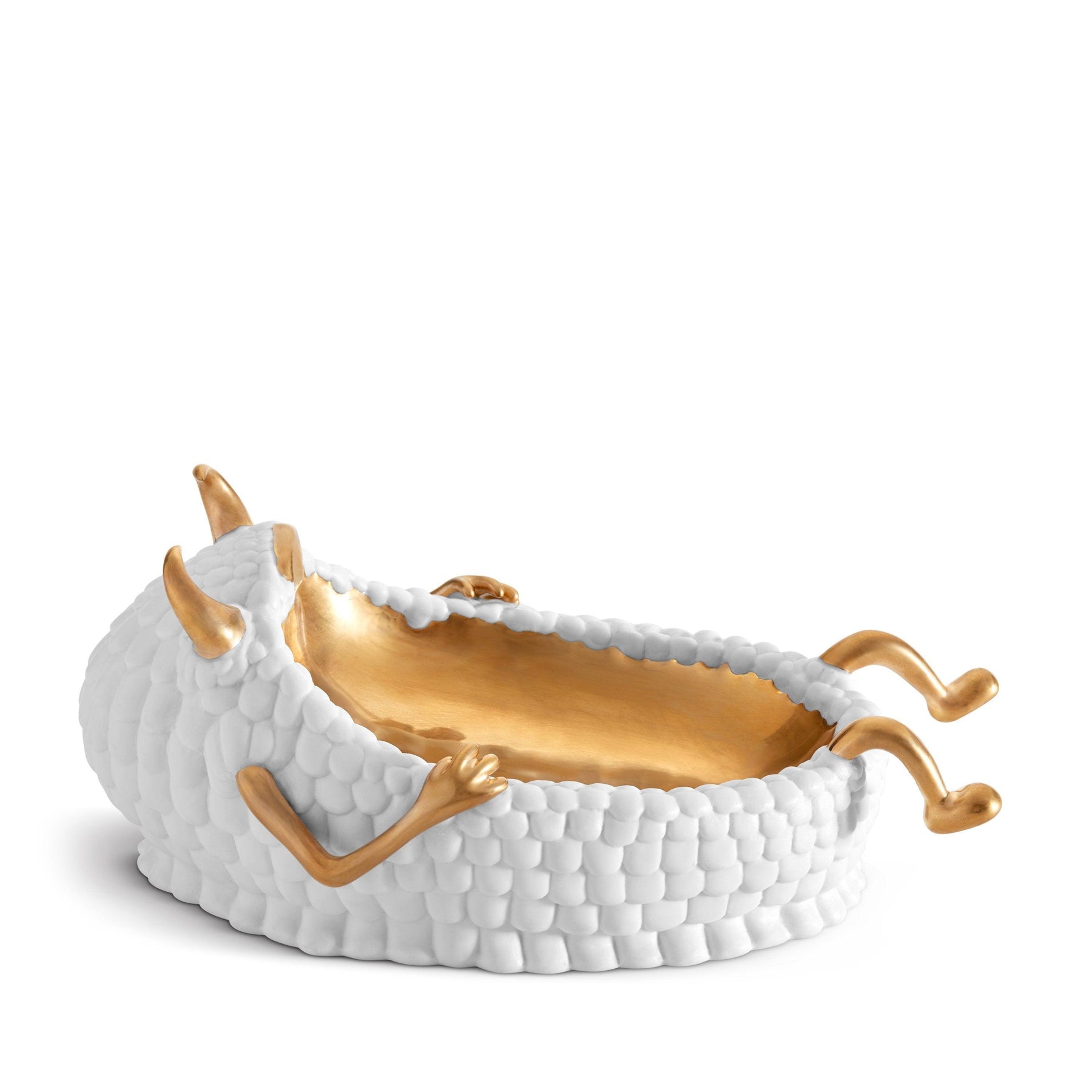 L'Objet Haas Brothers Collection Library Lazy Susan Catchall - White/Gold