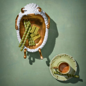L'Objet Haas Brothers Collection Library Lazy Susan Catchall - White/Gold
