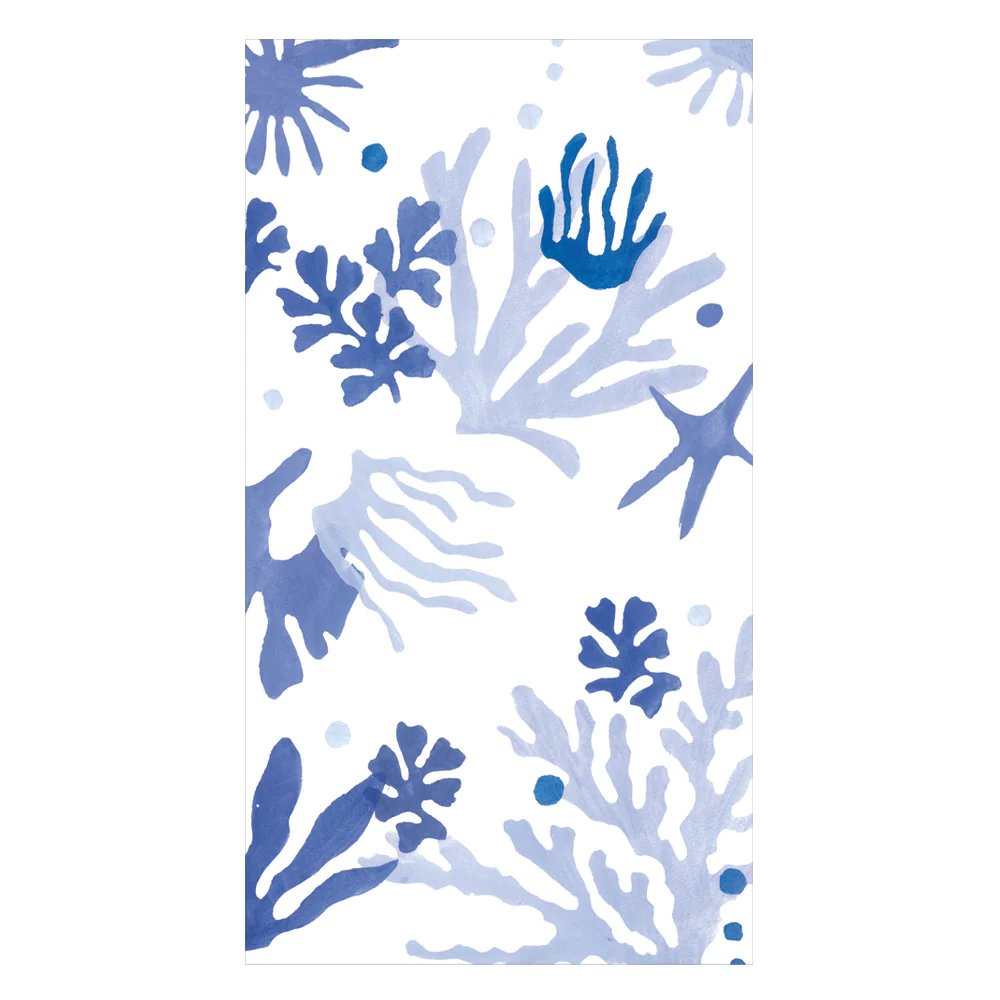 An image of Caspari Matisse Coral Guest Towels