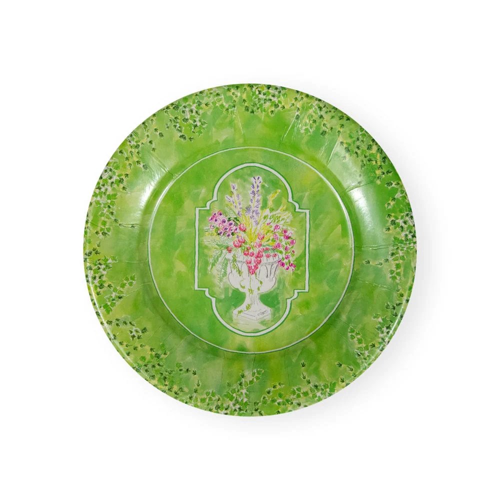 Caspari Jardin De Luxembourg Square Salad & Dessert Plates