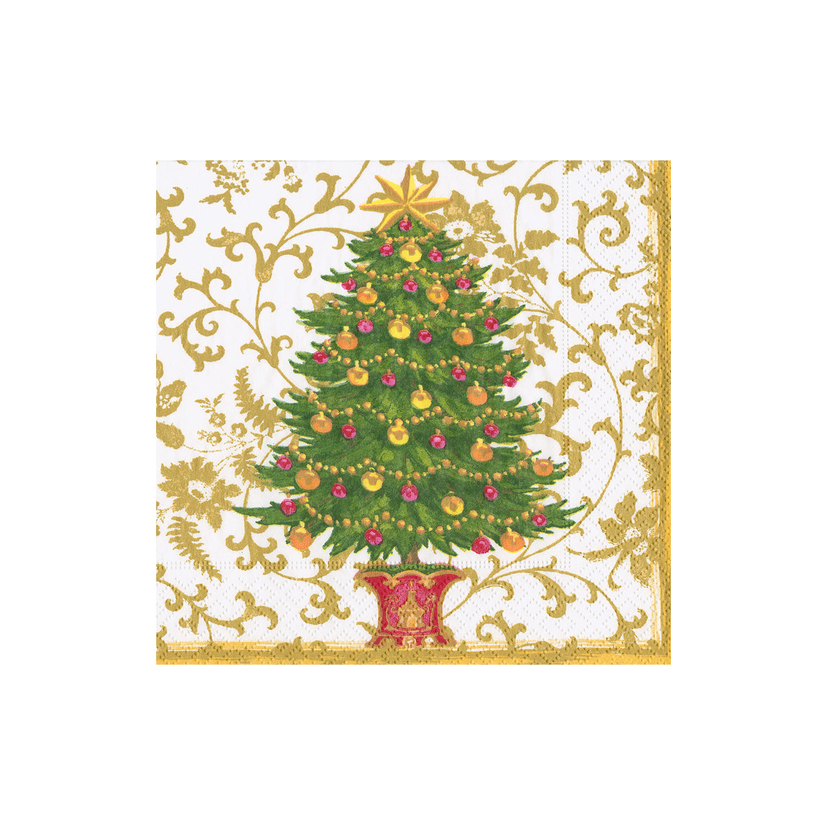 Caspari Gilded Tree Cocktail Napkins