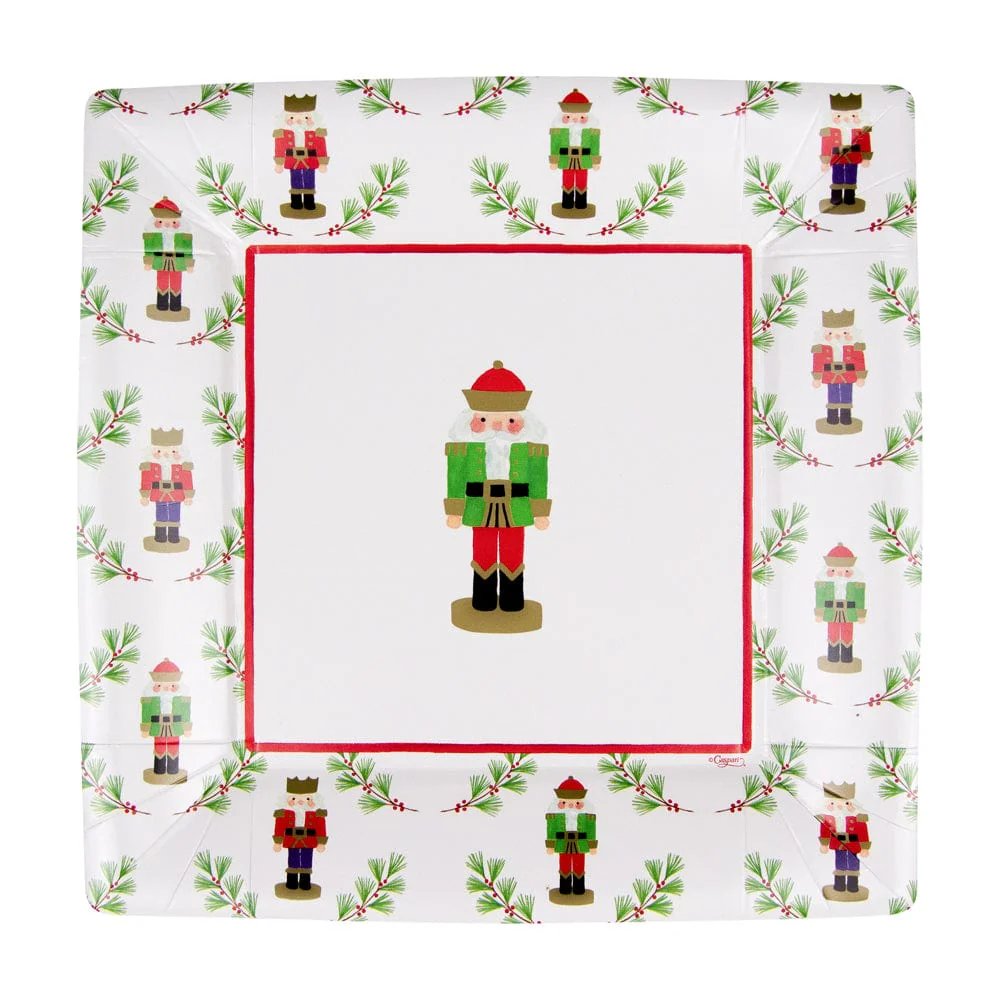 An image of Caspari Little Nutcracker Salad & Dessert Plates