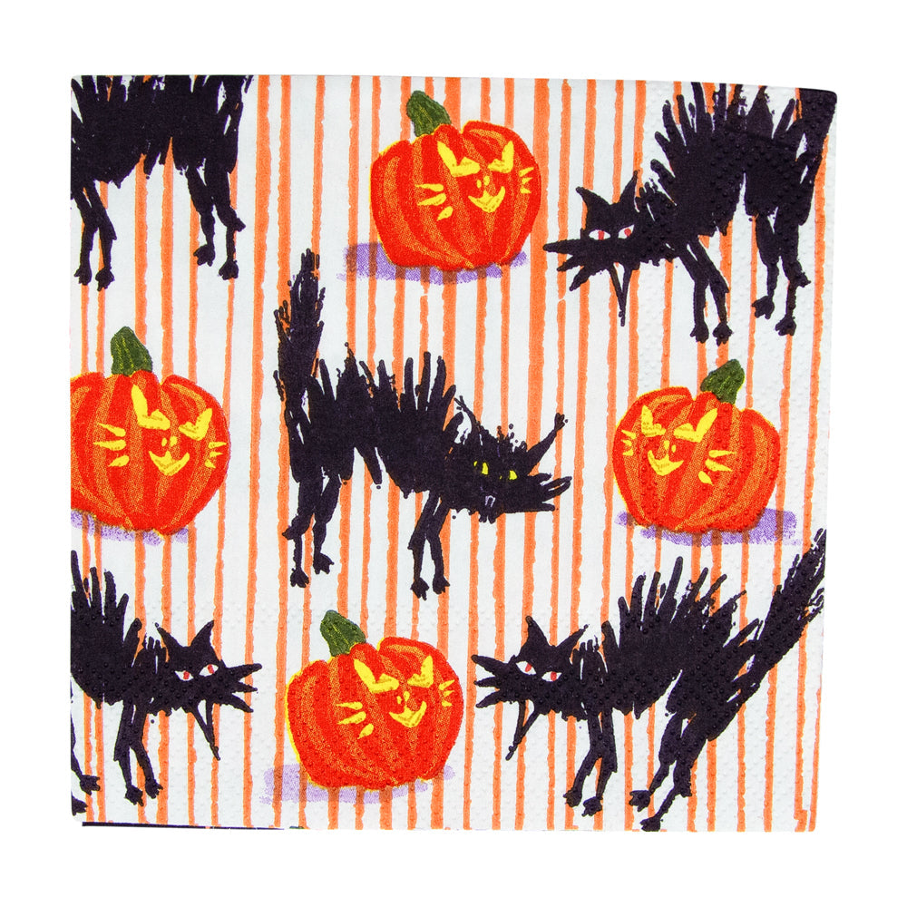 Caspari Halloween Cats Cocktail Napkins