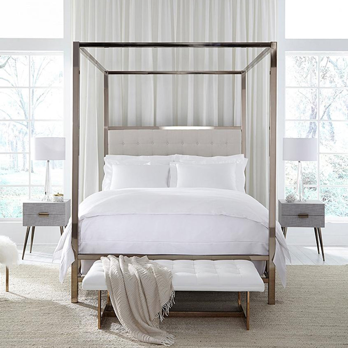 An image of Sferra Giza 45 Sateen Fitted Sheet