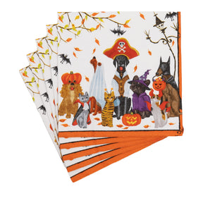 Caspari Halloween Pets Cocktail Napkins