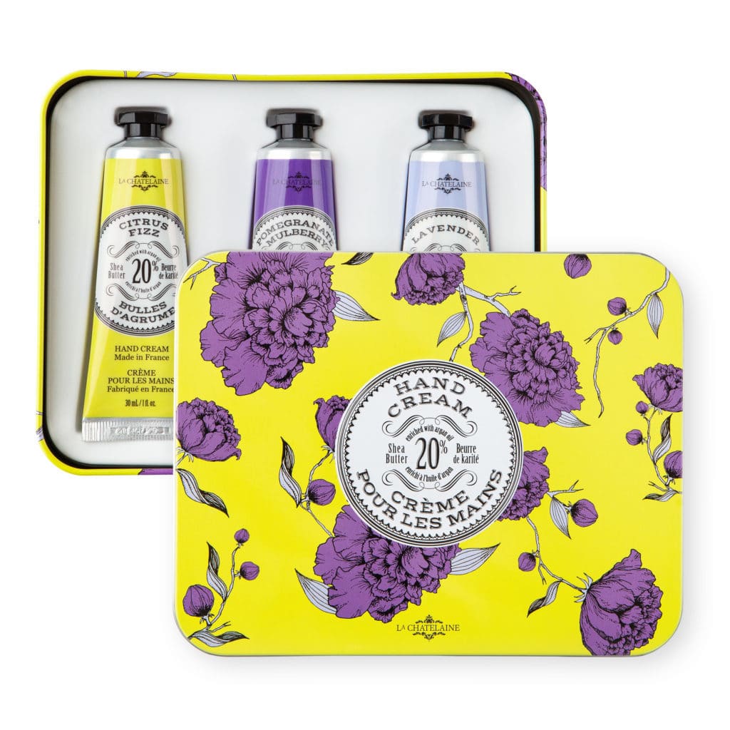 La Chatelaine Hand Cream Trio Gift Set - Citrus Fizz, Pomegranite Mulberry, Lavender