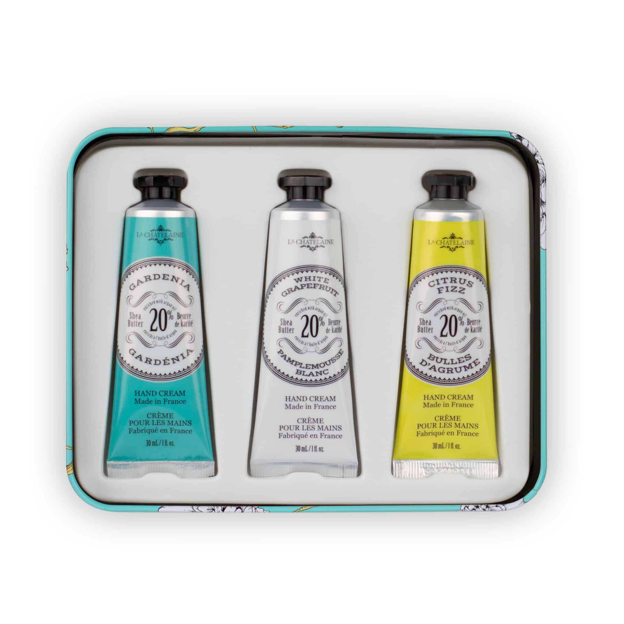 La Chatelaine Hand Cream Trio Gift Set - Gardenia, White Grapefruit, Citrus Fizz