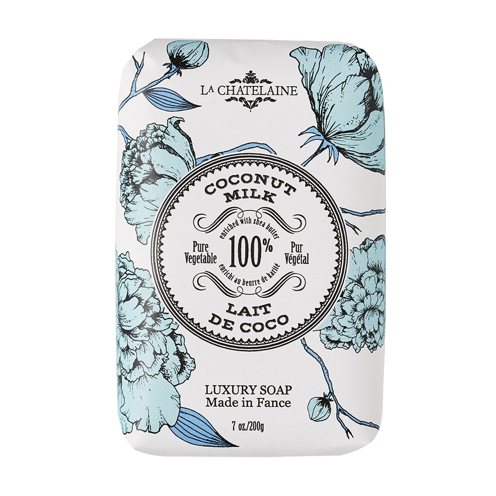 La Chatelaine Luxury Soap Trio Gift Tin - Coconut Milk, Shea, Sweet Almond