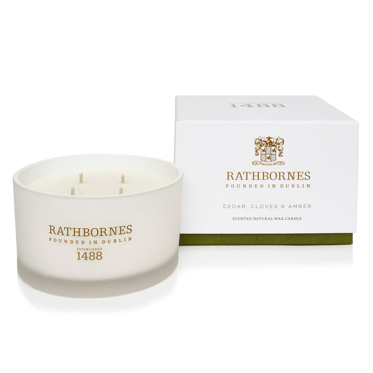 John Rathbornes Cedar, Cloves & Ambergris 4-Wick Candle 13.75 oz
