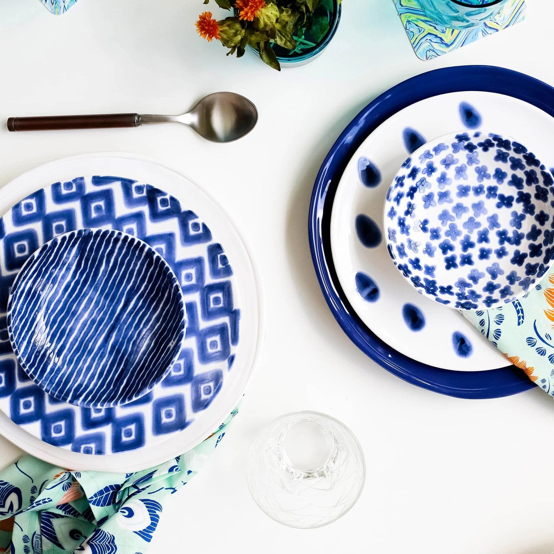 Viva By Vietri Santorini Dot Salad Plate