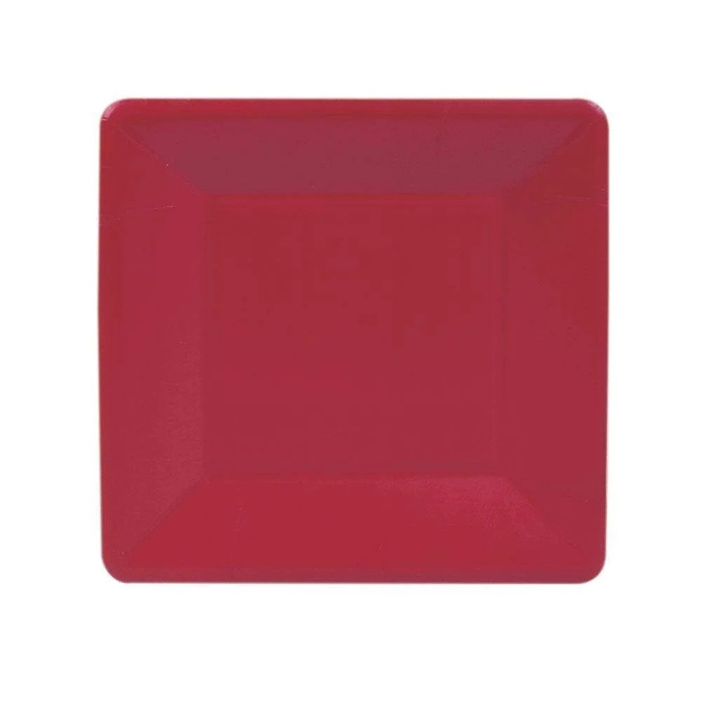 Caspari Grosgrain Border Square Salad & Dessert Plate