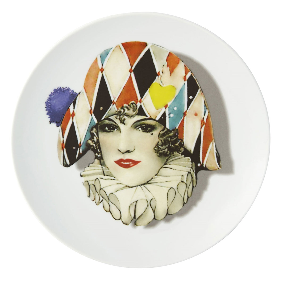 An image of Vista Alegre Love Who You Want Miss Harlequin Dessert Plate