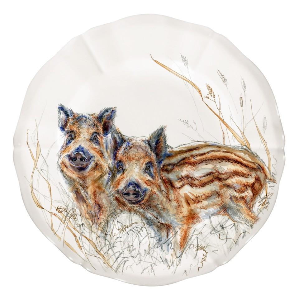 An image of Gien Sologne Piglets Dessert Plate