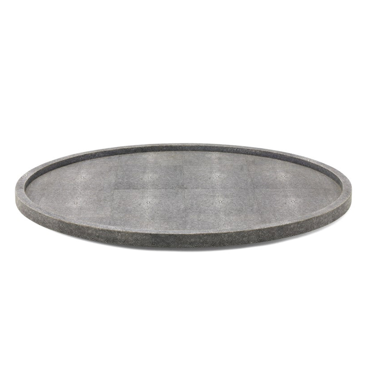 Blue Pheasant Calvin Cool Gray Lazy Susan Realistic Faux Shagreen- 24"