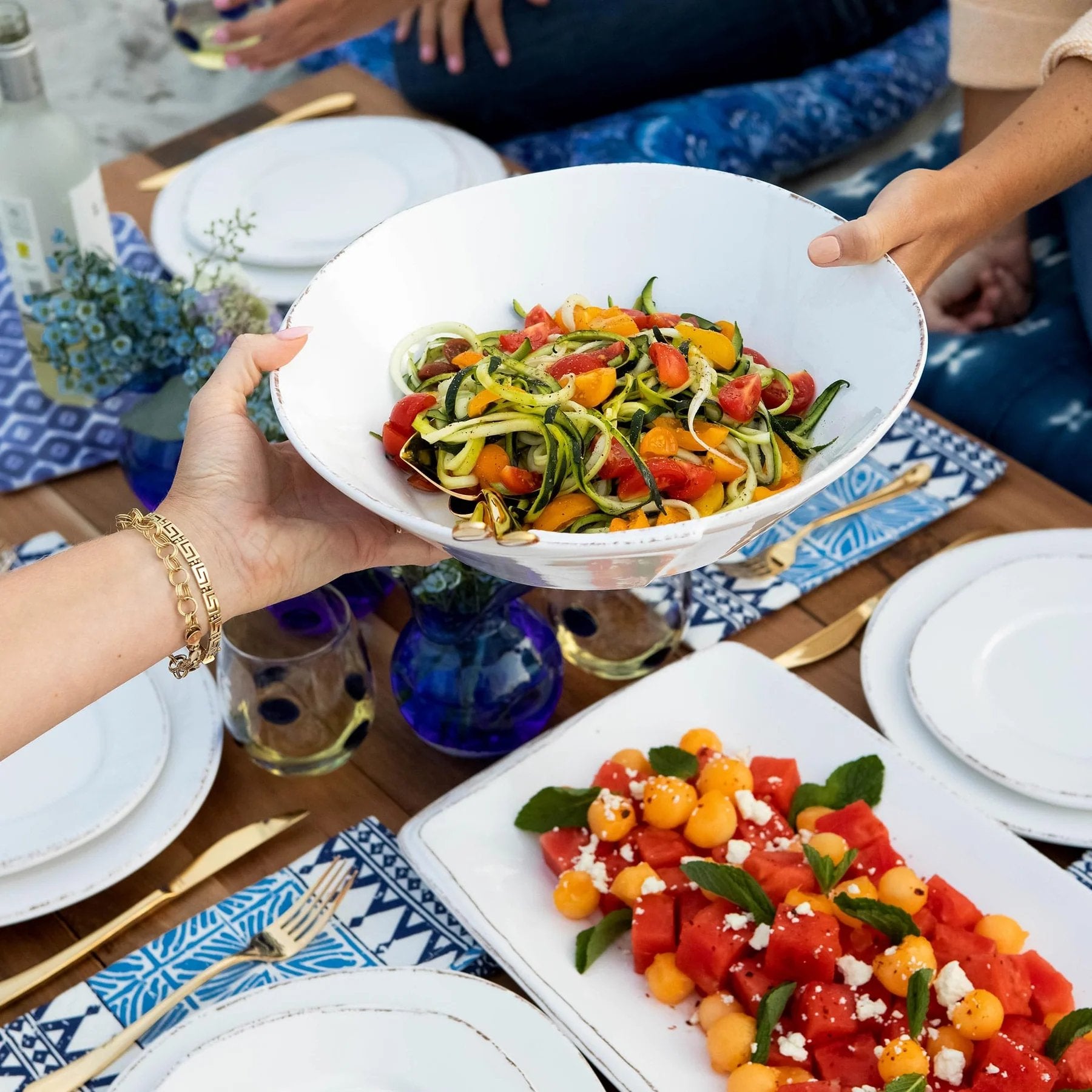 An image of Vietri Lastra Melamine Shallow Bowl