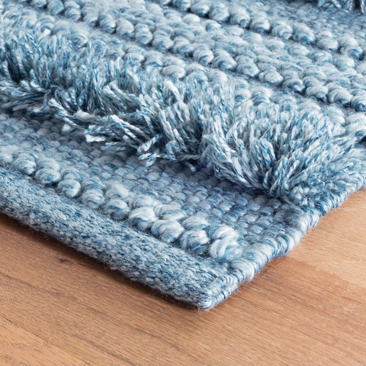 Dash & Albert Zhara Stripe Denim Handwoven Rug 5 x 8'