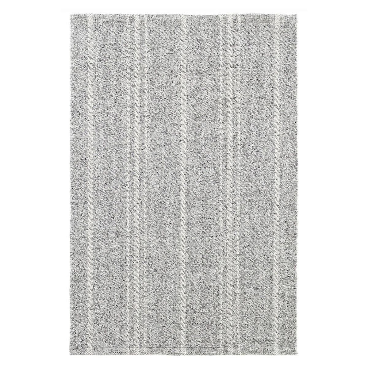 An image of Dash And Albert Melange Stripe Grey/Ivory Indoor/Outdoor Rug 5 x 8'
