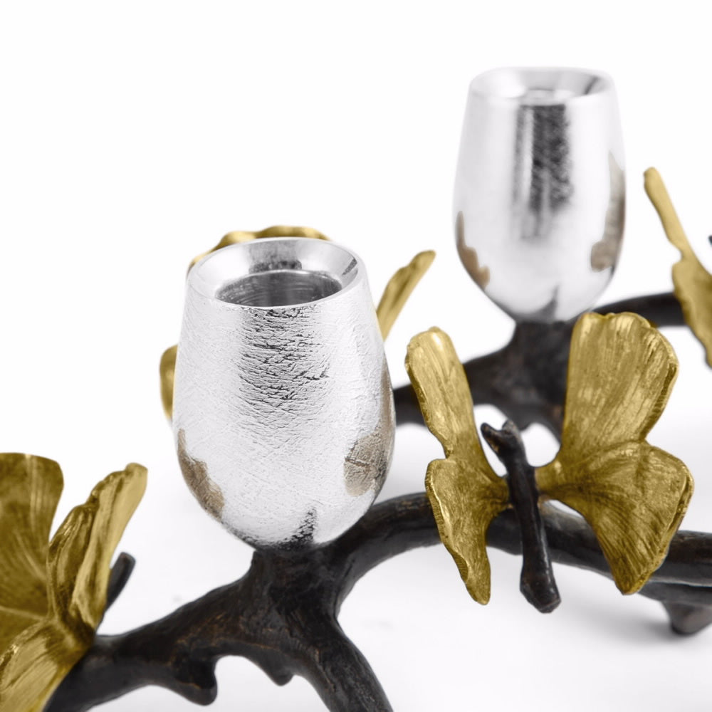 Michael Aram Butterfly Ginkgo  Low Candleholder set of 2