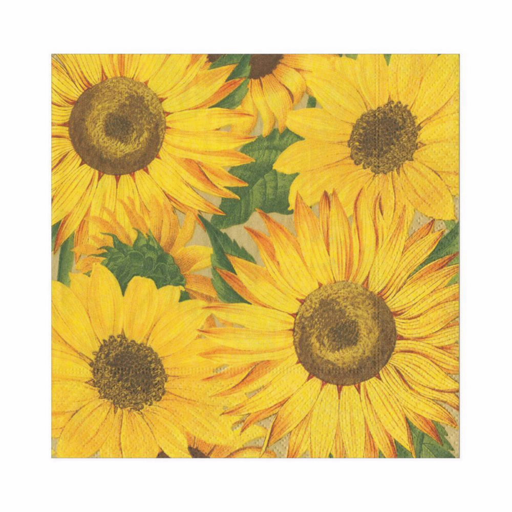 Caspari Sunflowers Cocktail Napkins