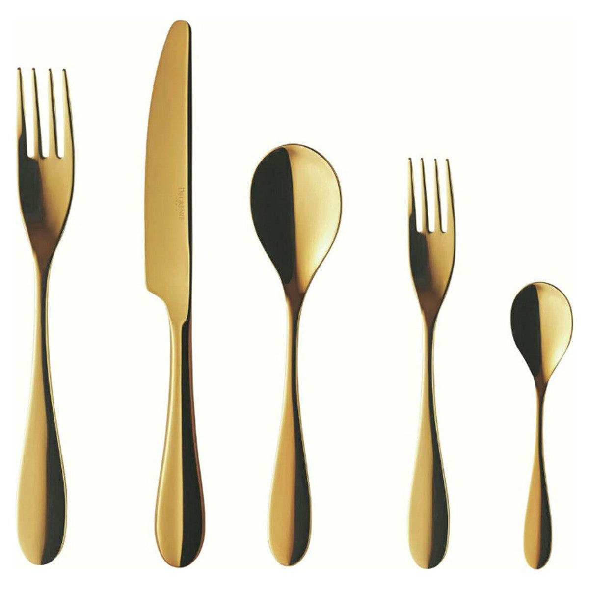 Degrenne Onde 5 pc Flatware Set- Gold