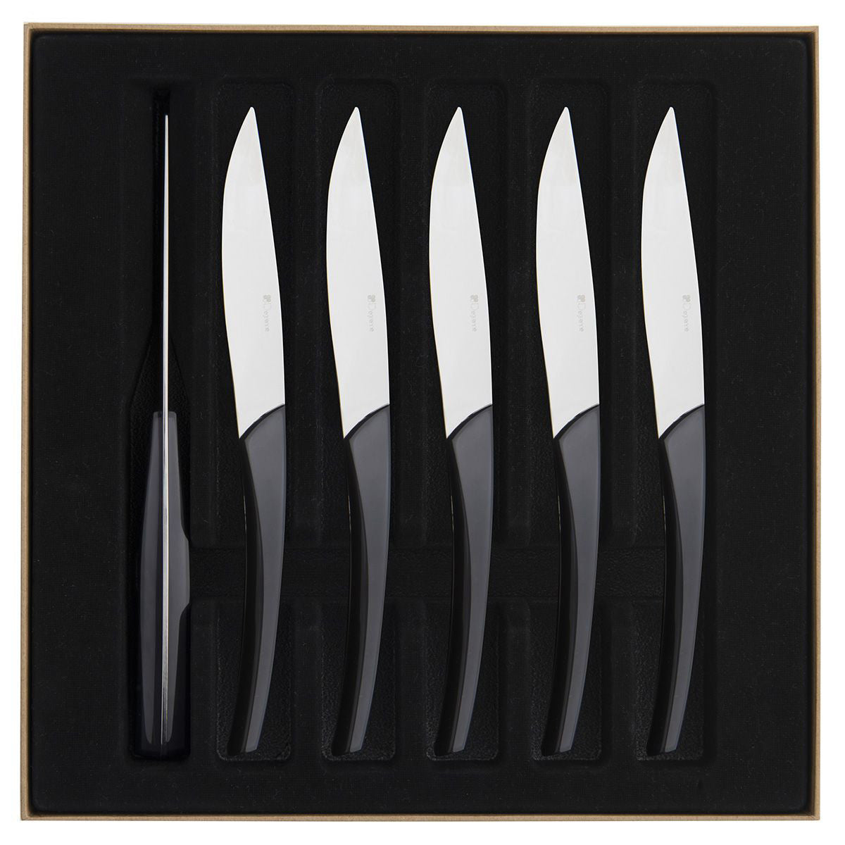 Degrenne Quartz 6 Steak Knives- Carbone