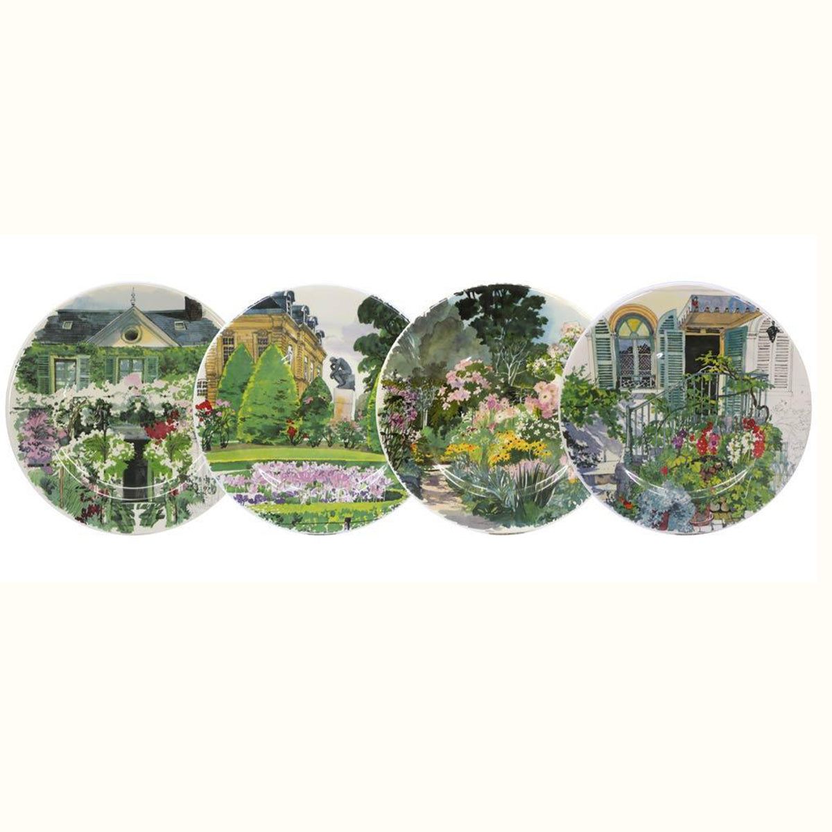 Gien Paris A Giverny Dessert Plates - Set of 4
