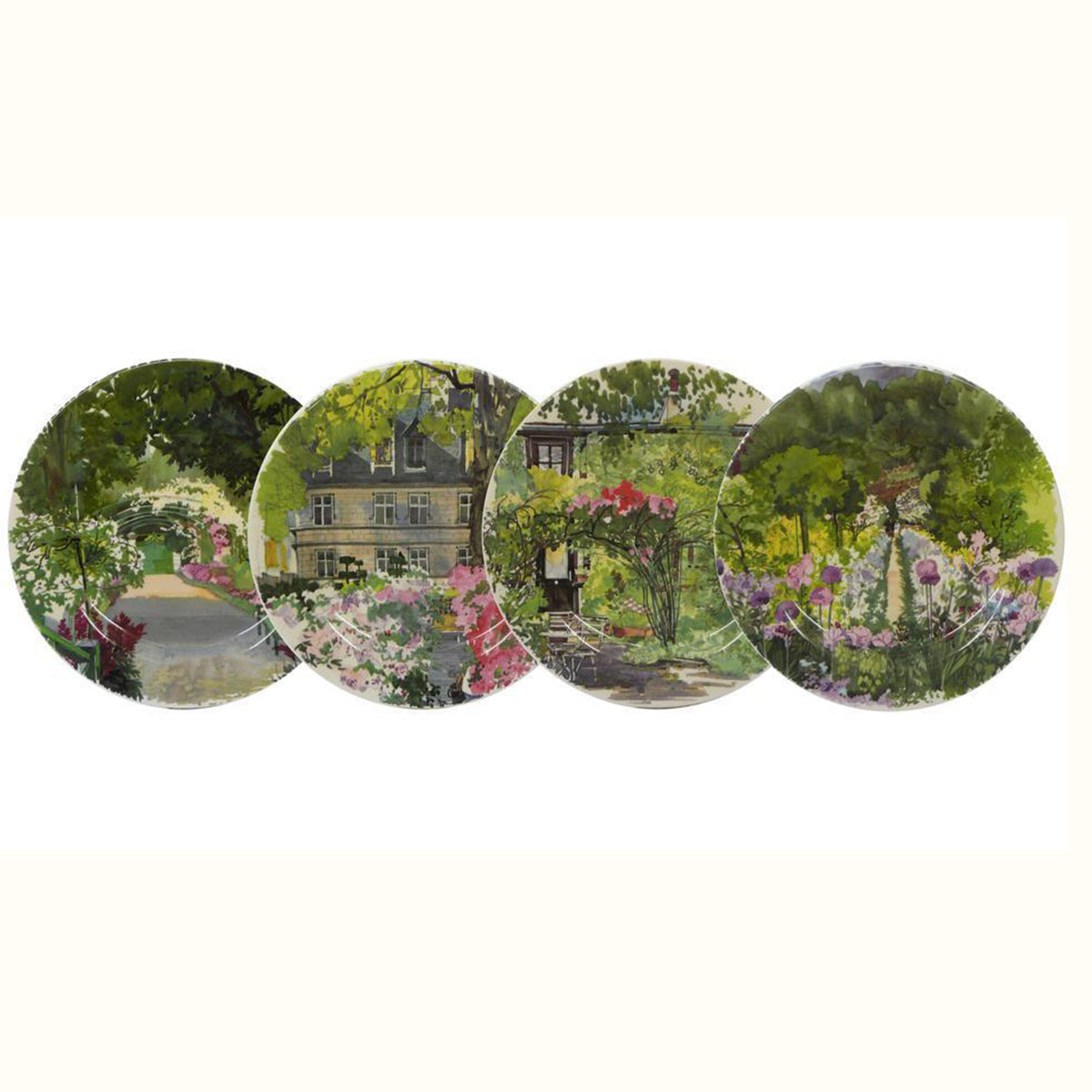 Gien Paris A Giverny Canape Plates - Set of 4